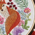 hand embroidery, custom embroidery, woodland embroidery, embroidery technique