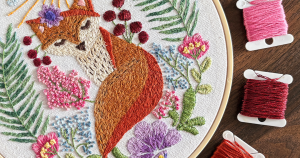 hand embroidery, custom embroidery, woodland embroidery, embroidery technique