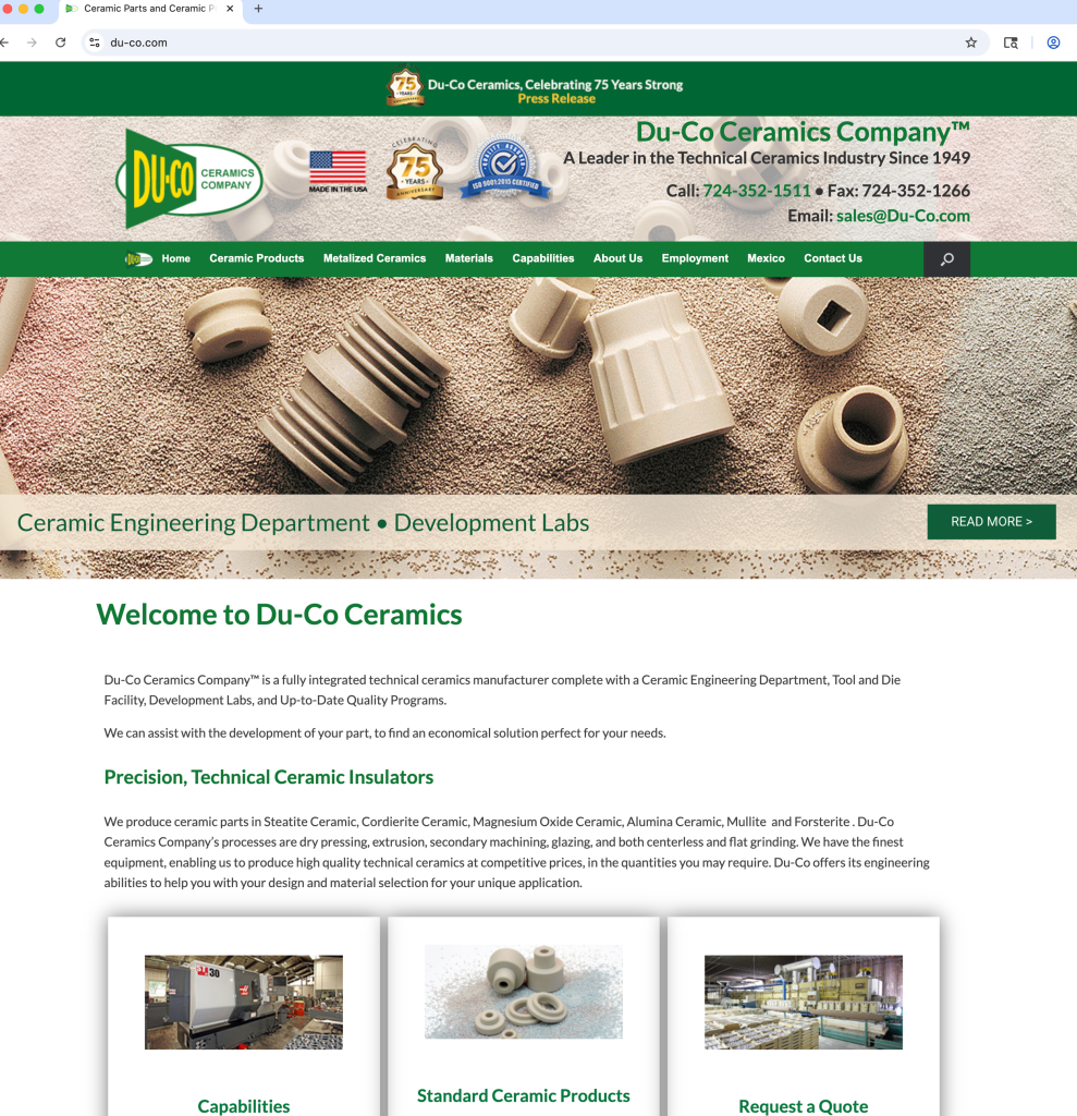 Industrial Manufacturing Website Design