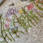 hand embroidered sweatshirt, floral embroidery, custom embroidery, hand embroidery