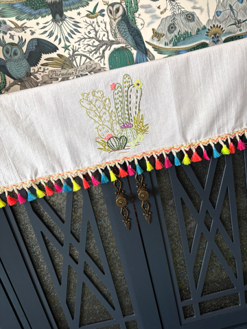 cactus embroidery, custom embroidery, botanical embroidery, embroidered gifts, embroidered heirlooms