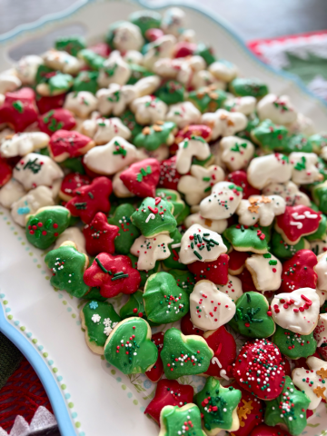 Homemade mini sugar cookies, homemade christmas cookies, dipped sugar cookies