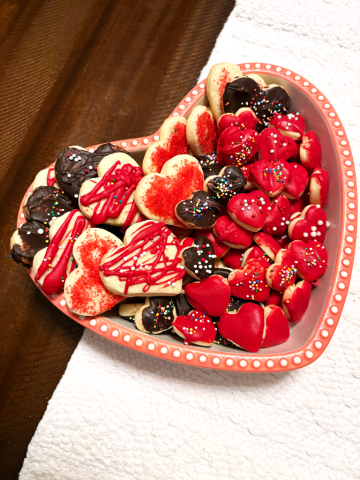 Mini Valentine's Day Heart Shaped Sugar Cookies