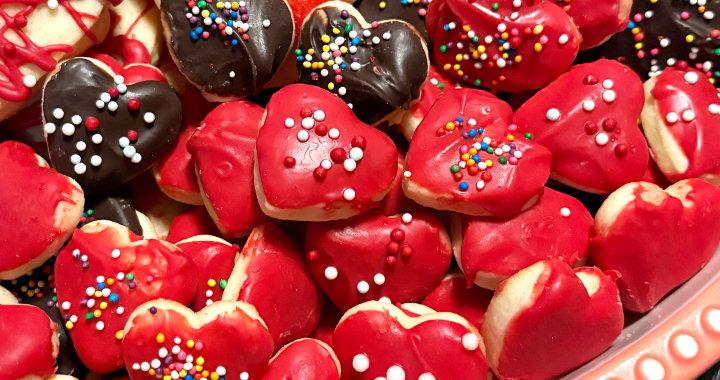 Mini Valentine's Day Heart Shaped Sugar Cookies
