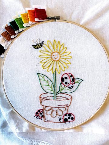 embroidery gifts, hand embroidered spring dish towels, local embroidery, latrobe, greensburg PA, cotton embroidery, heirloom embroidery