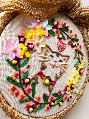 hand embroidery, hand embroidered cat, cat art, local cat artist pa