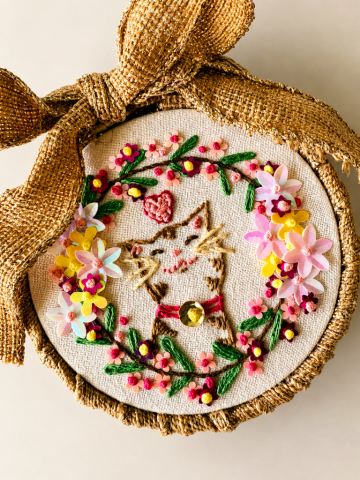 cat embroidery, cat gift, artist latrobe pa, artist greensburg pa
