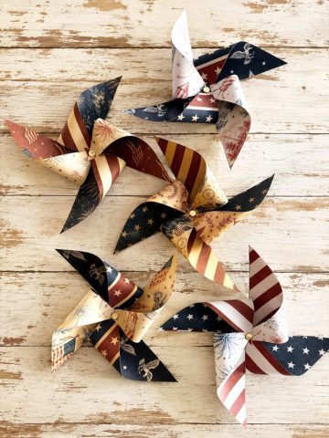 Patriotic Pinwheels for Vintage Style Summer Decorating Patriotic Pinwheels for Vintage Style Summer Decorating