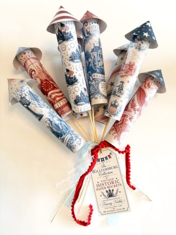 The Williamsburg Collection: Vintage Historic Paper Rockets for 4th of July Decor