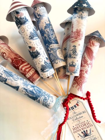 The Williamsburg Collection: Vintage Historic Paper Rockets for 4th of July Decor