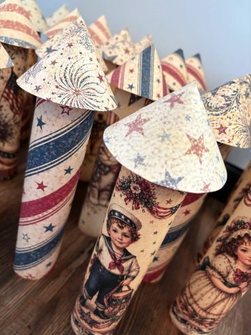 Vintage Style Patriotic Paper Rockets Vintage Style Patriotic Paper Rockets