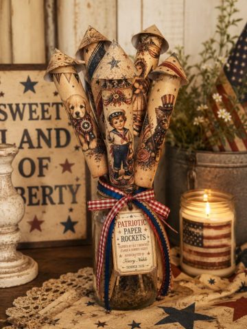 Vintage Style Patriotic Paper Rockets Vintage Style Patriotic Paper Rockets