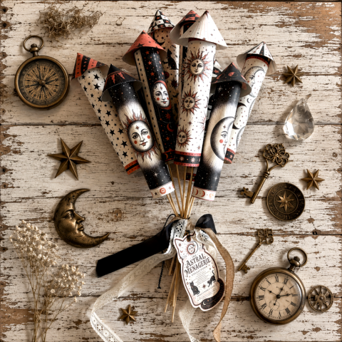 The Astral Menagerie Collection - Handmade Paper Rockets