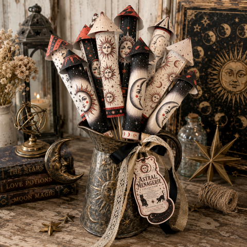 The Astral Menagerie Collection - Handmade Paper Rockets