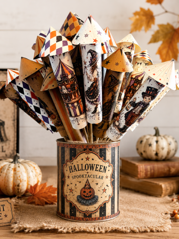 Moonlight Masquerade Vintage Style Halloween Carnival Rocket Decorations Moonlight Masquerade Vintage Style Halloween Carnival Rocket Decorations
