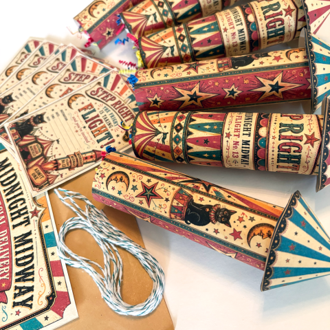 Midnight Midway Carnival Rocket Invitations Midnight Midway Carnival Rocket Invitations