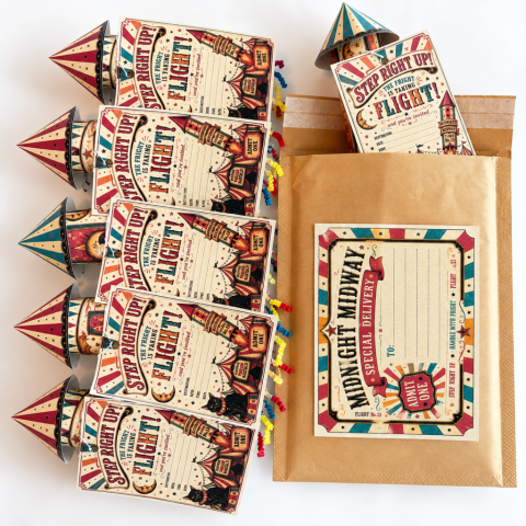 Midnight Midway Carnival Rocket Invitations Midnight Midway Carnival Rocket Invitations