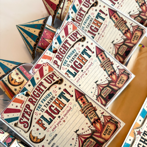 Midnight Midway Carnival Rocket Invitations Midnight Midway Carnival Rocket Invitations
