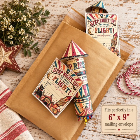 Midnight Midway Carnival Rocket Invitations Midnight Midway Carnival Rocket Invitations